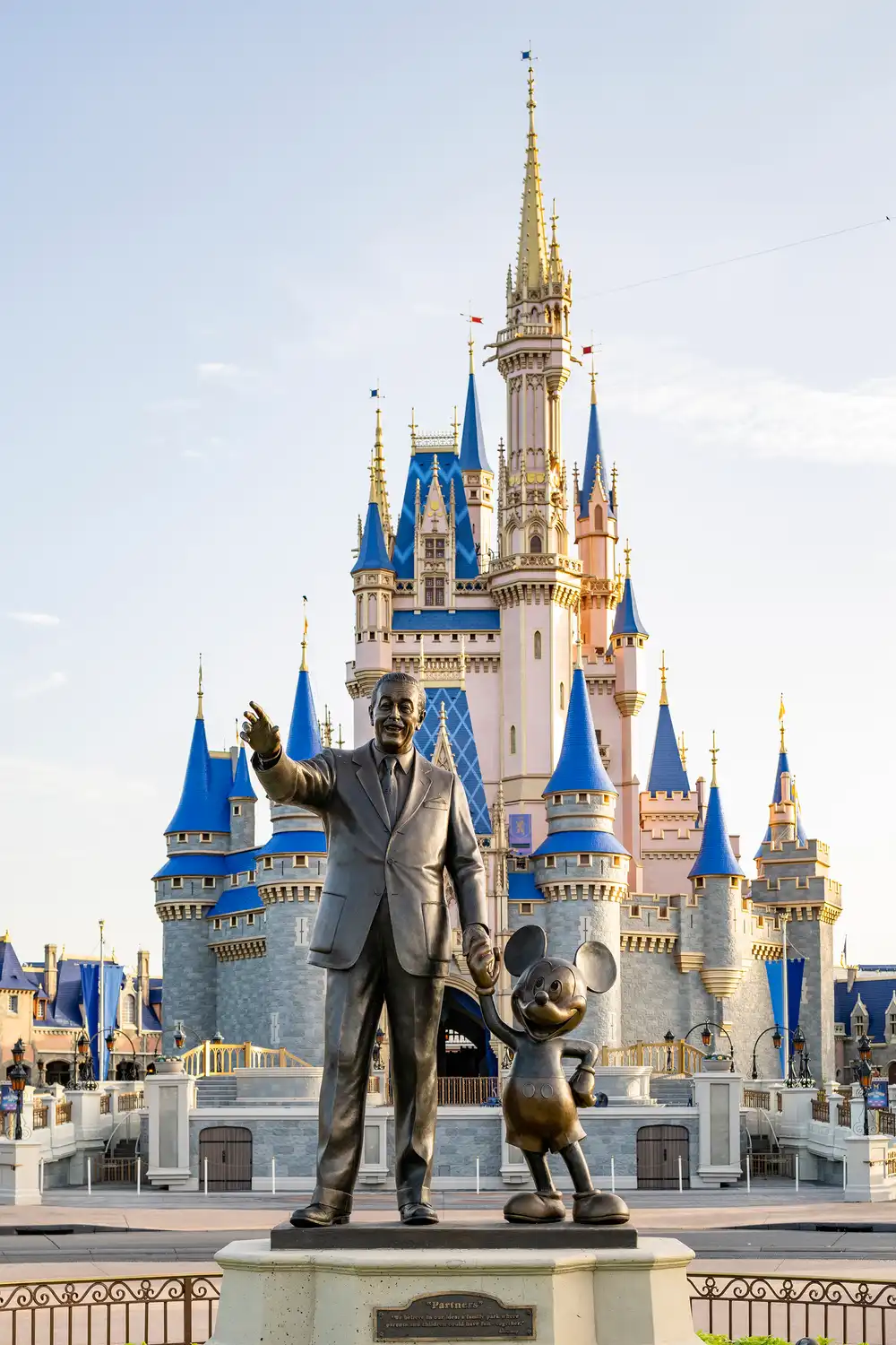 Disney Castle with Walt Disney and Mickey Mouse