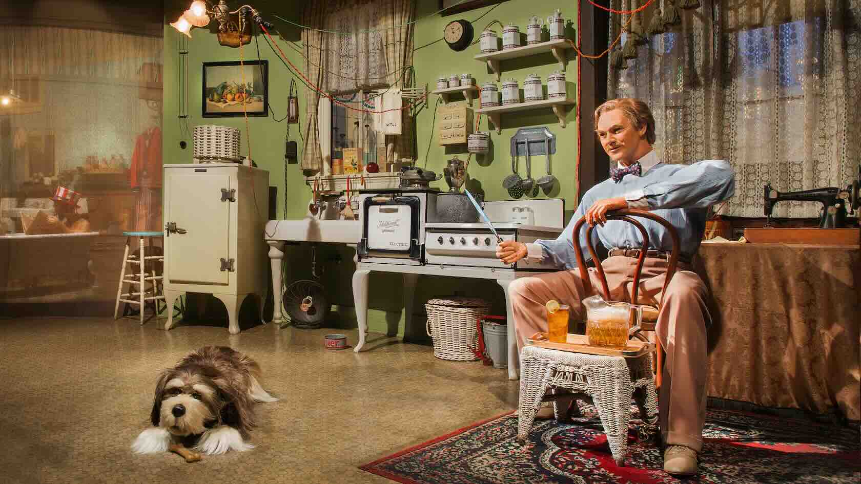 A scene from Carousel of Progress with the dog and man