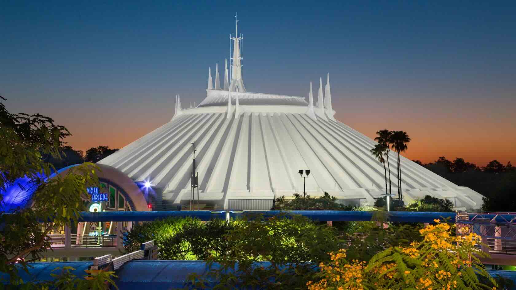 Exterior shot of the Space Mountain building