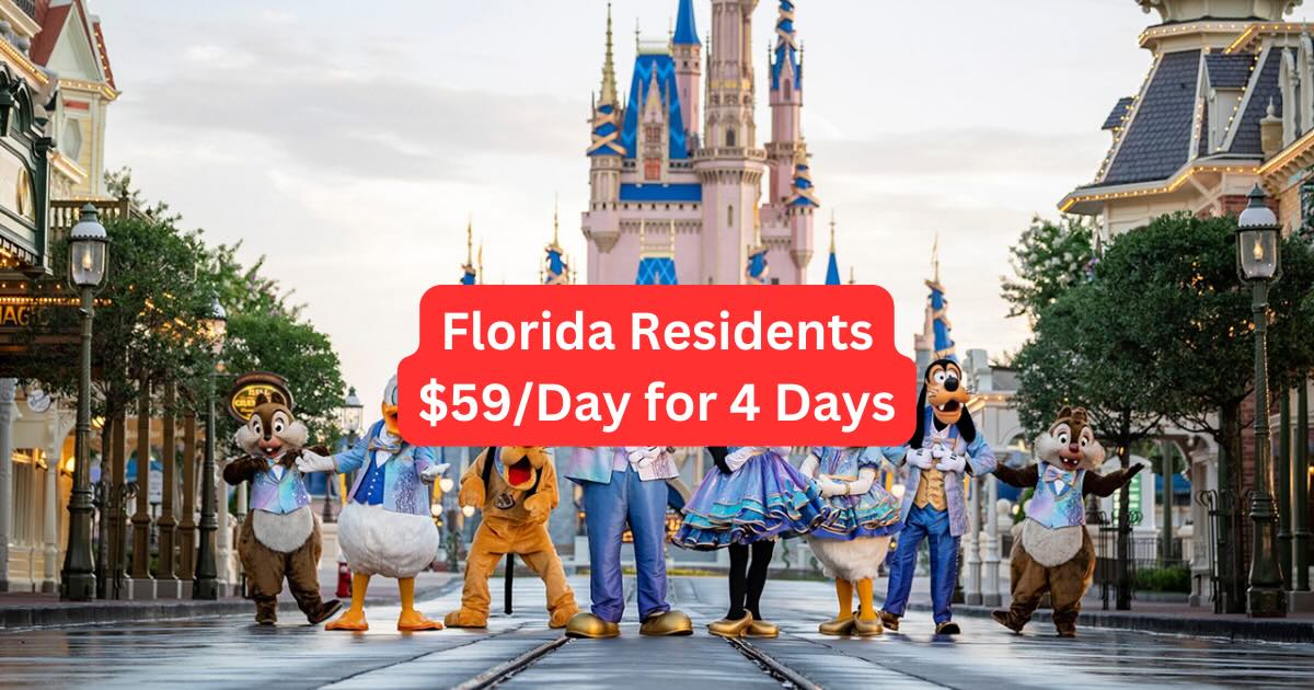 $59-day for 4-Day Tickets (Florida Residents)